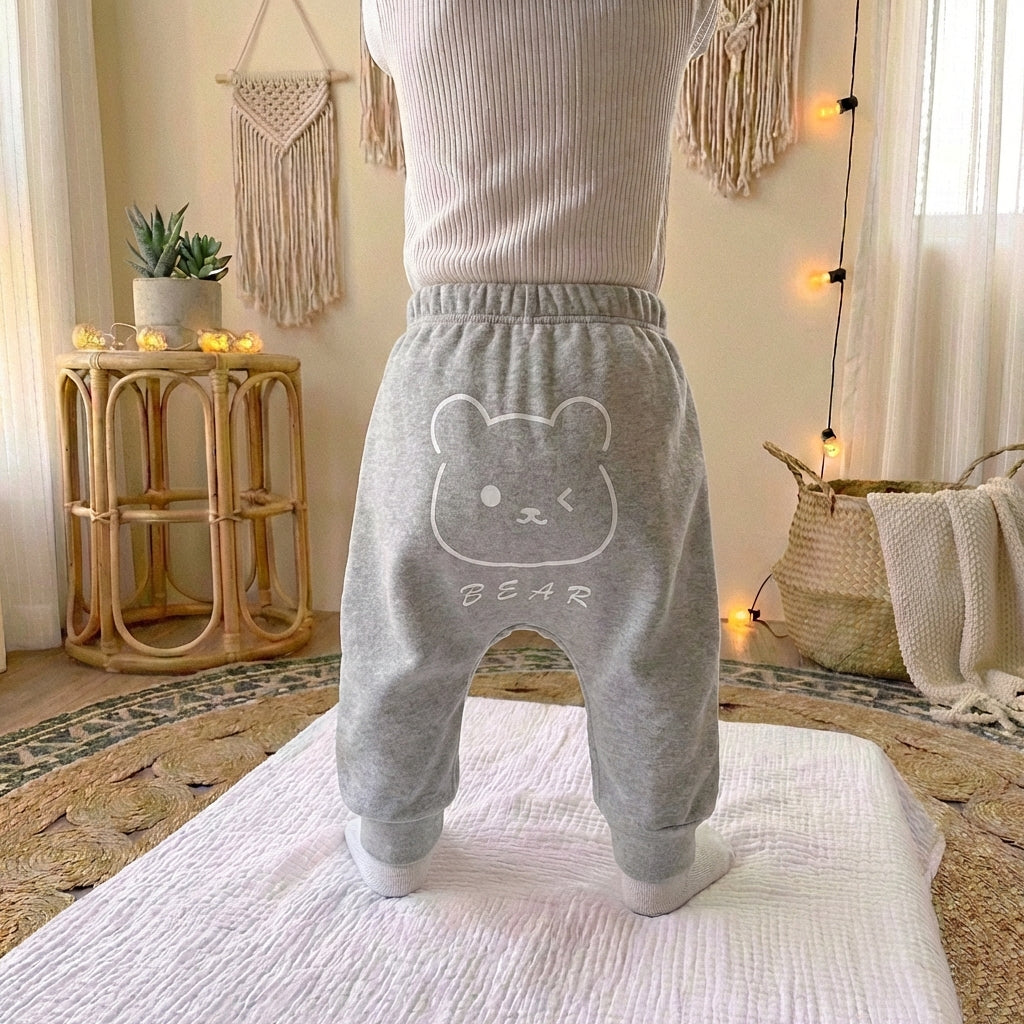 PureOnSkin Baby High-Waist Fleece-Lined Cotton Pants
