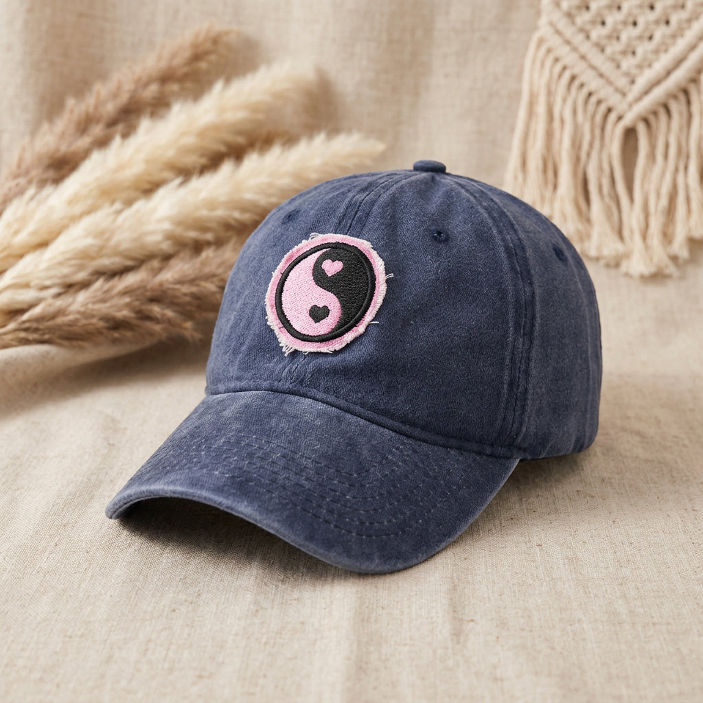 Unisex Pure Cotton Washed and Distressed Gossip Embroidered Baseball Cap