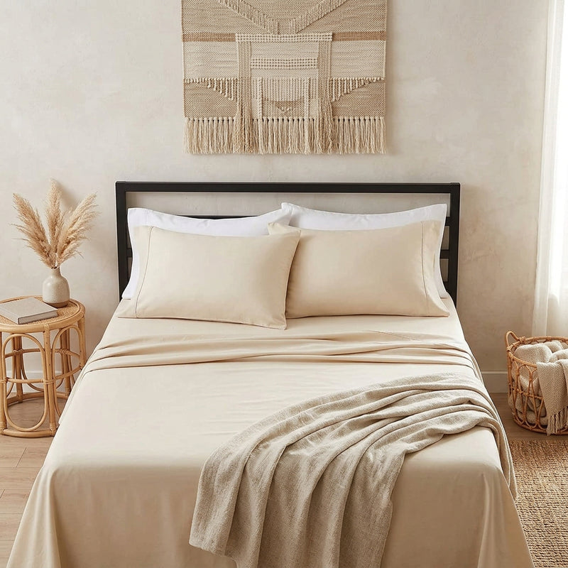 Full Ivory 100% Egyptian Cotton 1000 Thread Count 4 Piece Sheet Set