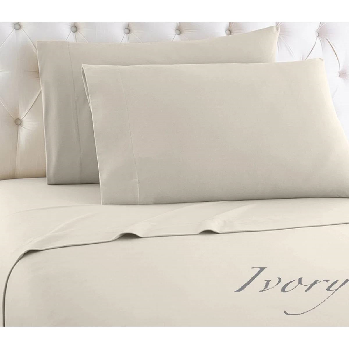 Full Ivory 100% Egyptian Cotton 1000 Thread Count 4 Piece Sheet Set