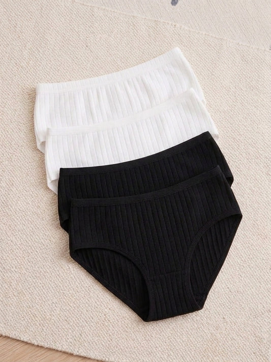 5-Pack Women's Organic Cotton Mid-Rise Hollow Jacquard Briefs