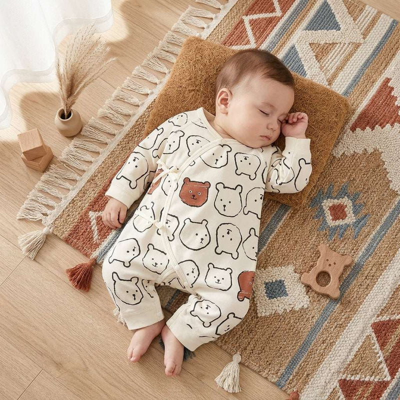 PureOnSkin Ultra-Soft Organic Cotton Kimono Newborn Jumpsuit for Baby Acne & Infantile Dermatitis Care