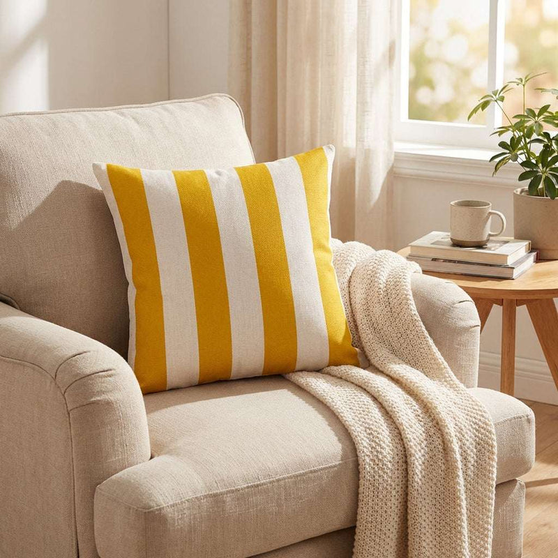 Modern Geometric Lumbar Pillow | Supportive Linen Cover