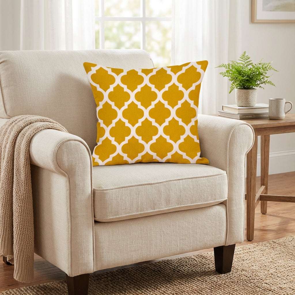 Modern Geometric Lumbar Pillow: Digital Print Support for Car & Sofa