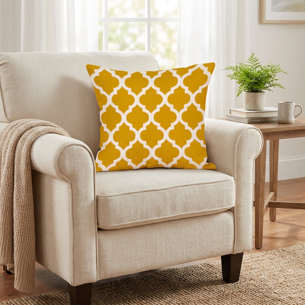 Modern Geometric Lumbar Pillow: Digital Print Support for Car & Sofa