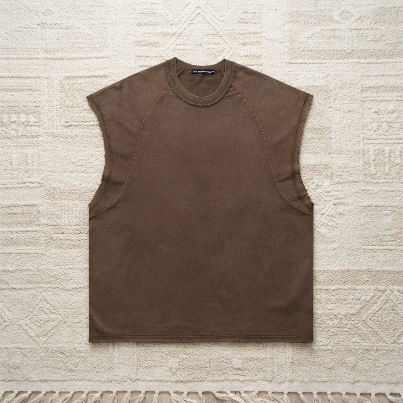 PureOnSkin Men's Premium 100% Cotton Oversized Tank Low-Friction Breathable Round Neck Top