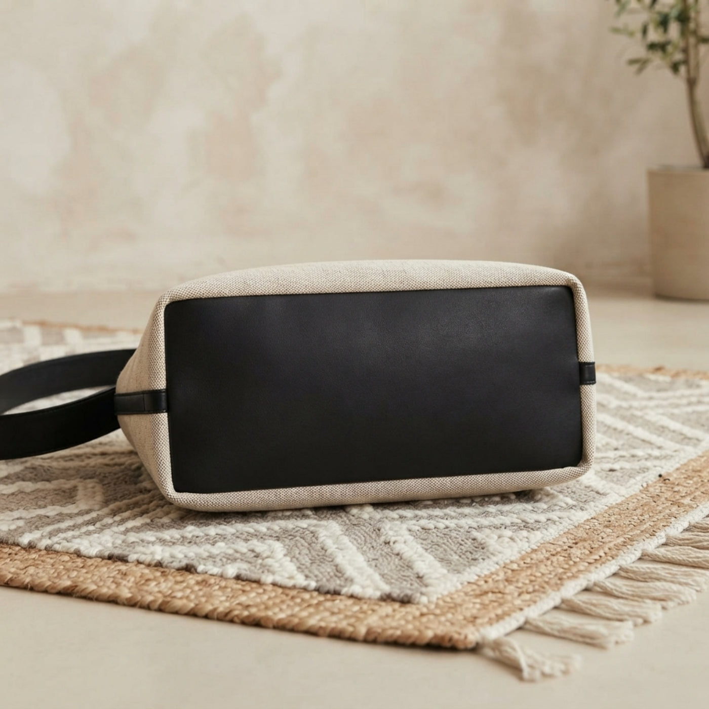 Premium Cotton and Linen Drawstring Closure Handbag