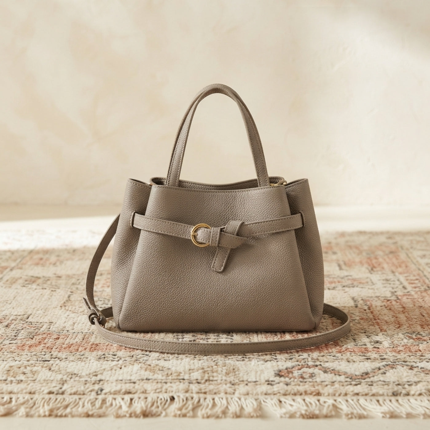 Classic Leather Top Handle Shoulder Bag