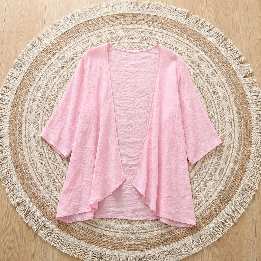 PureOnSkin Women's Cotton and Linen Summer Cardigan - Thin Breathable Protective Shawl