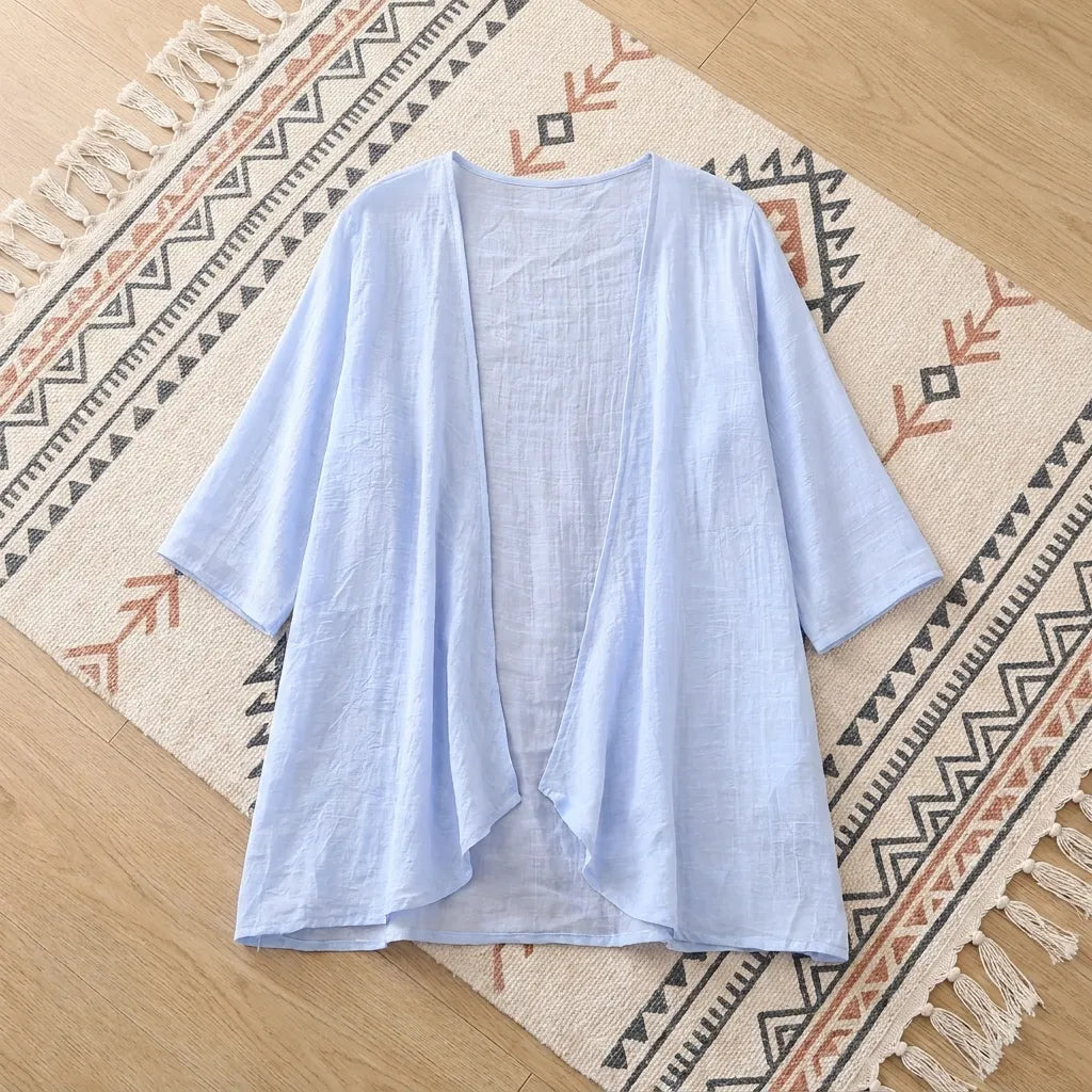 PureOnSkin Women's Cotton and Linen Summer Cardigan - Thin Breathable Protective Shawl