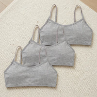 PureOnSkin Girls Premium 100% Cotton Training Bra 3-Piece Hypoallergenic Comfort Set