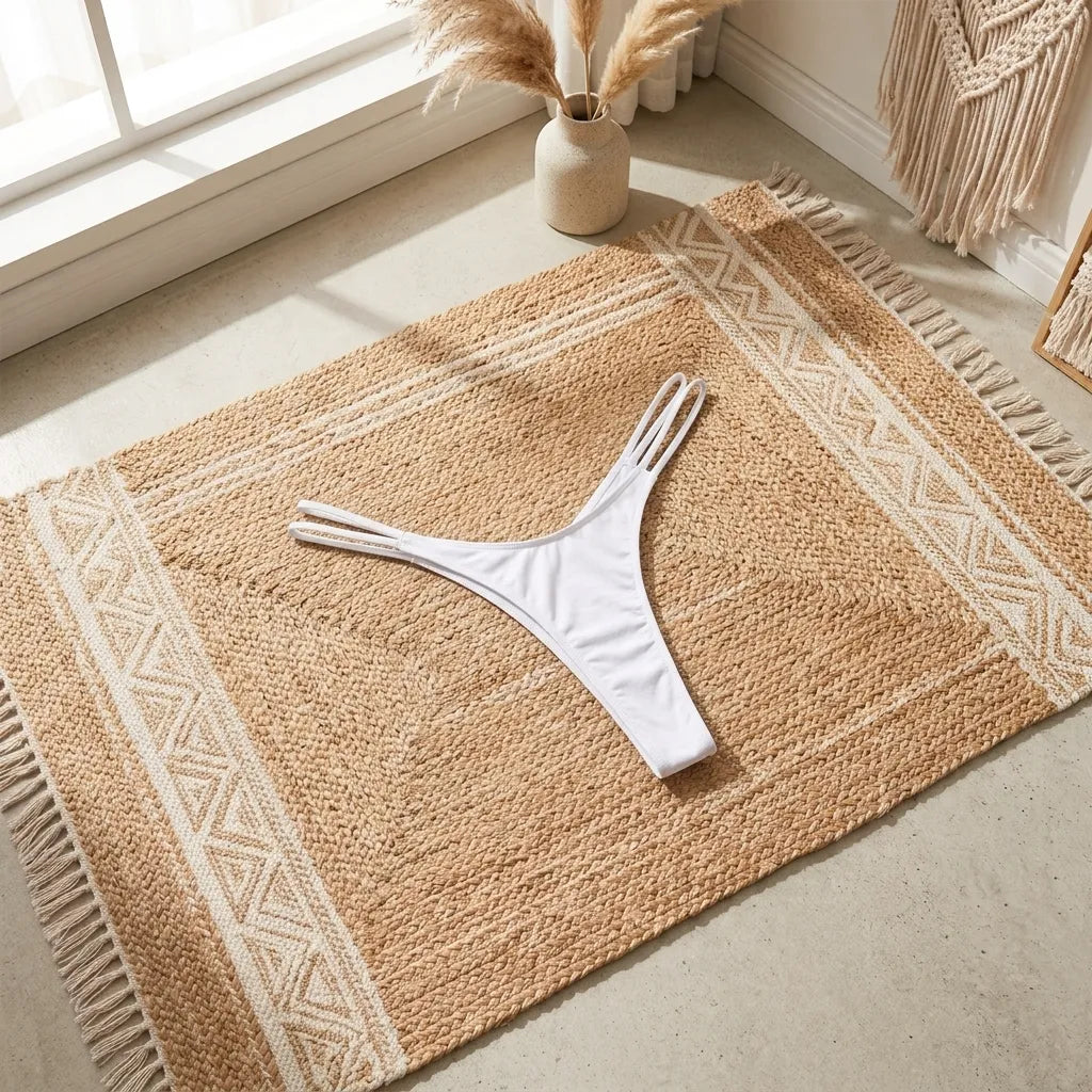 PureOnSkin Women's Premium 100% Cotton High-Cut G-String Thong 1 Piece Hypoallergenic Comfort Set