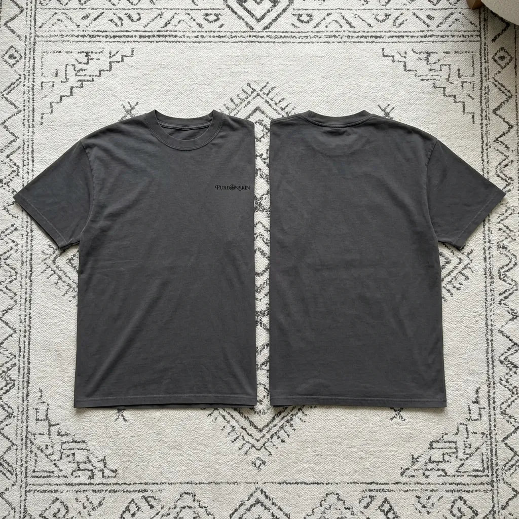PureOnSkin Non-Irritating Premium Oversized Faded Cotton T-Shirt for Sensitive Skin & Eczema Comfort
