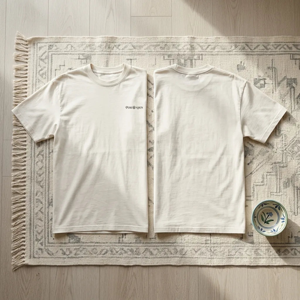 PureOnSkin Non-Irritating Premium Oversized Faded Cotton T-Shirt for Sensitive Skin & Eczema Comfort