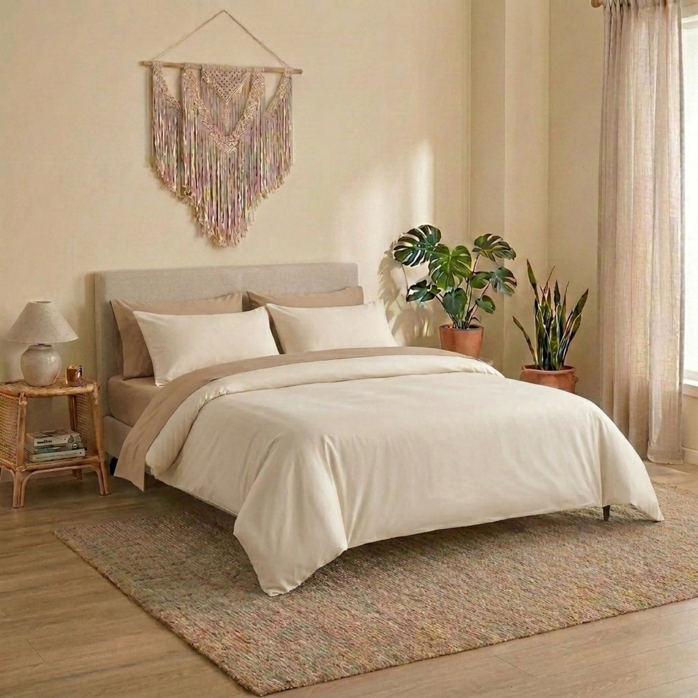 PureOnSkin Luxury Twill Pure Cotton Bedding Set for Sensitive Skin & Eczema Relief