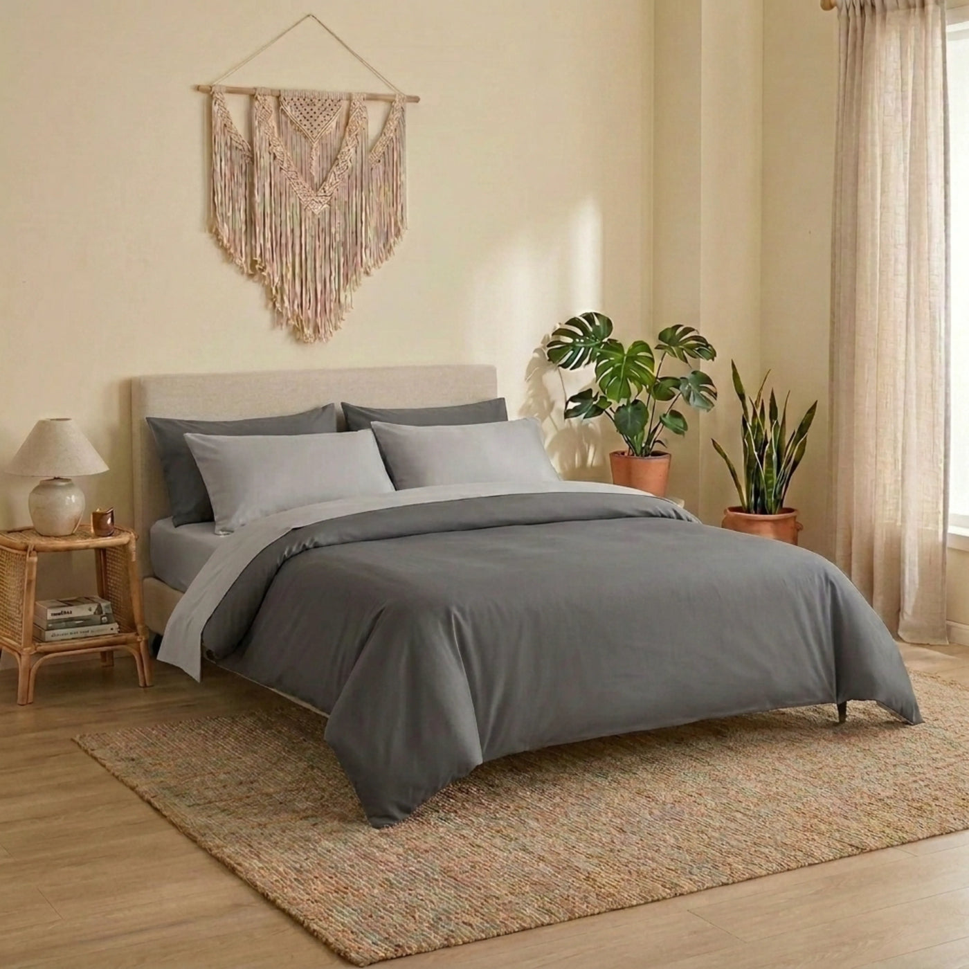 PureOnSkin Luxury Twill Pure Cotton Bedding Set for Sensitive Skin & Eczema Relief