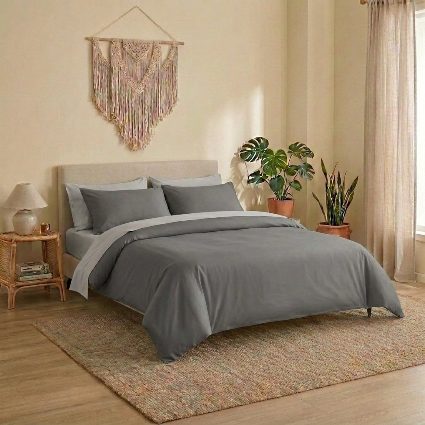PureOnSkin Luxury Twill Pure Cotton Bedding Set for Sensitive Skin & Eczema Relief