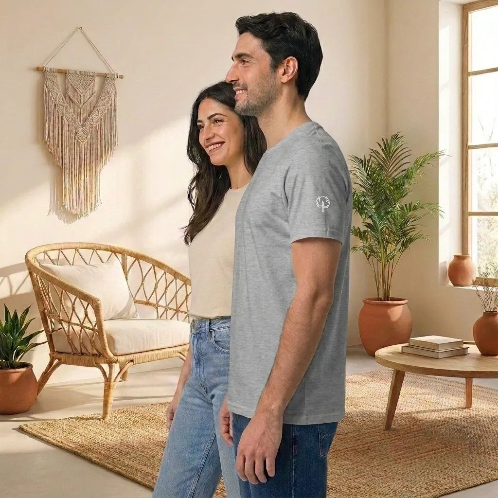 PureOnSkin Unisex Premium Organic Mid-Light Cotton T-Shirt - Hypoallergenic Regular Fit