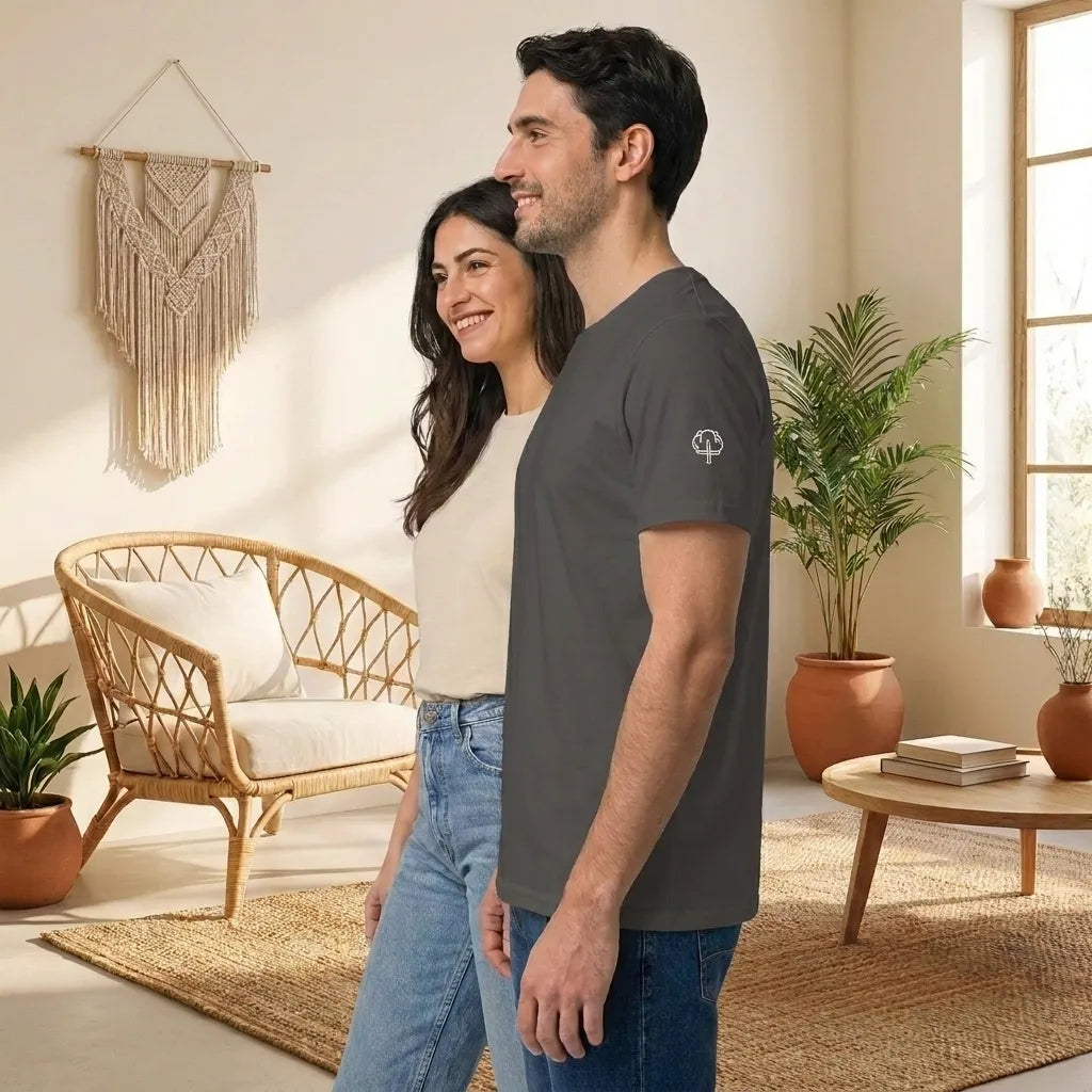 PureOnSkin Unisex Premium Organic Mid-Light Cotton T-Shirt - Hypoallergenic Regular Fit