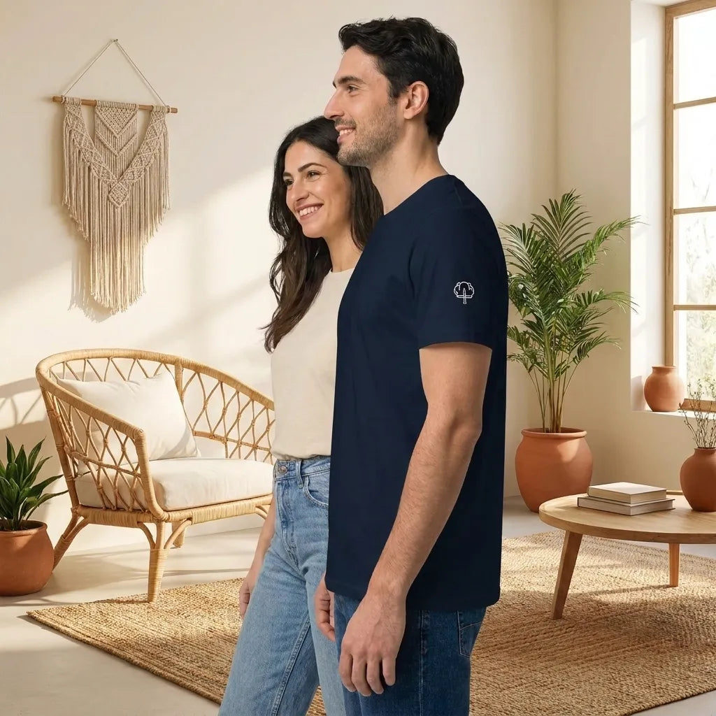 PureOnSkin Unisex Premium Organic Mid-Light Cotton T-Shirt - Hypoallergenic Regular Fit