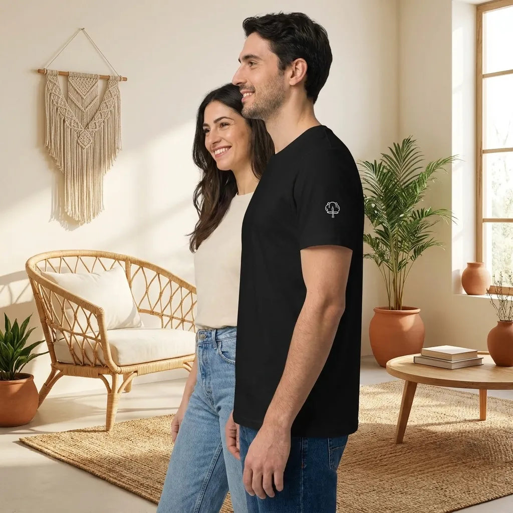 PureOnSkin Unisex Premium Organic Mid-Light Cotton T-Shirt - Hypoallergenic Regular Fit