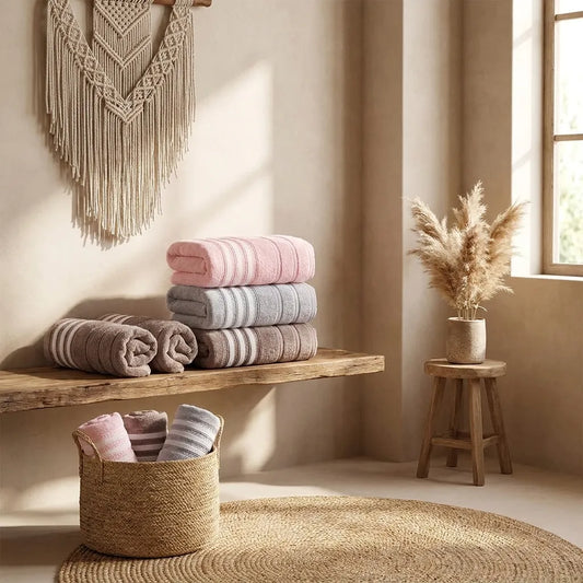 PureOnSkin Premium 100% Cotton Face Cloths & Bath Towels