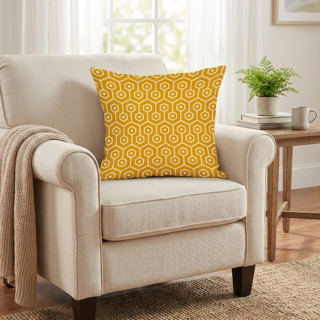 Modern Geometric Lumbar Pillow: Digital Print Support for Car & Sofa