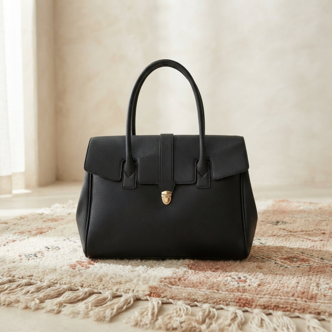 Premium Buckle PU Leather Handbag
