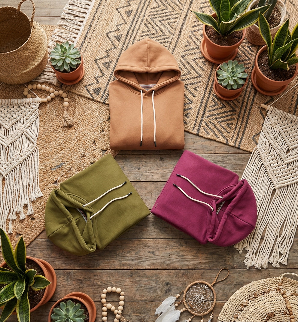 Unisex oversized tracksuit cotton fleece, featuring a drop-shoulder hoodie and matching wide-leg joggers with a thick, premium texture.