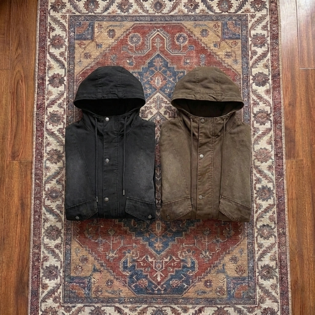 Men’s Plus Size 100% Cotton Drawstring Jacket