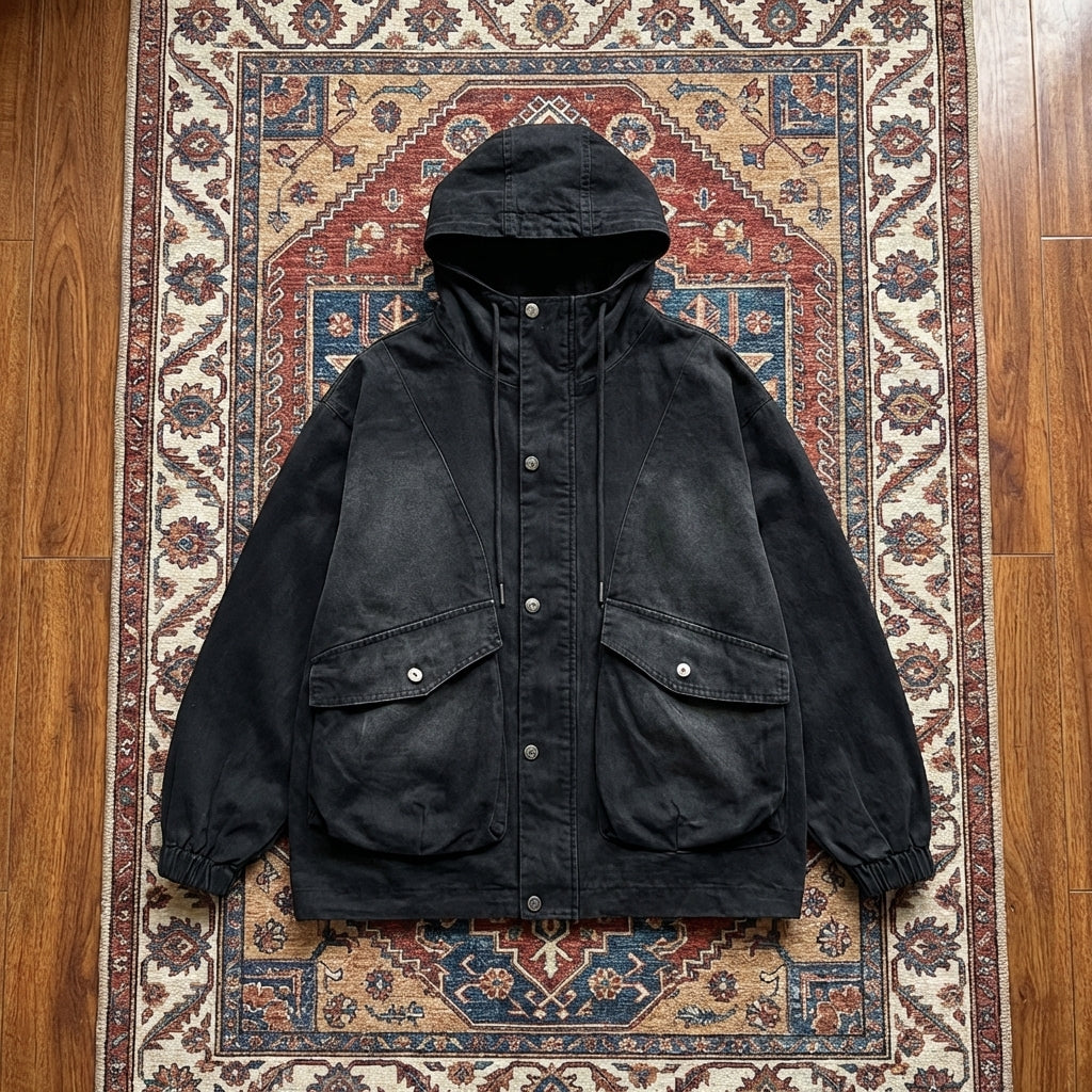 Men’s Plus Size 100% Cotton Drawstring Jacket