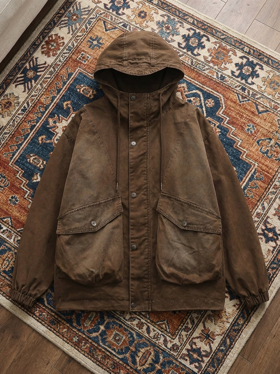 Men’s Plus Size 100% Cotton Drawstring Jacket