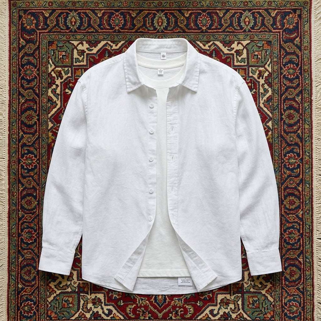 Men’s Plus Size Cotton-Flax Shirt Men’s Plus Size Cotton-Linen Button Up