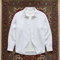 PureOnSkin Breathable Men’s Plus Size Cotton-Linen Button Up Shirt for Sensitive Skin & Eczema Relief