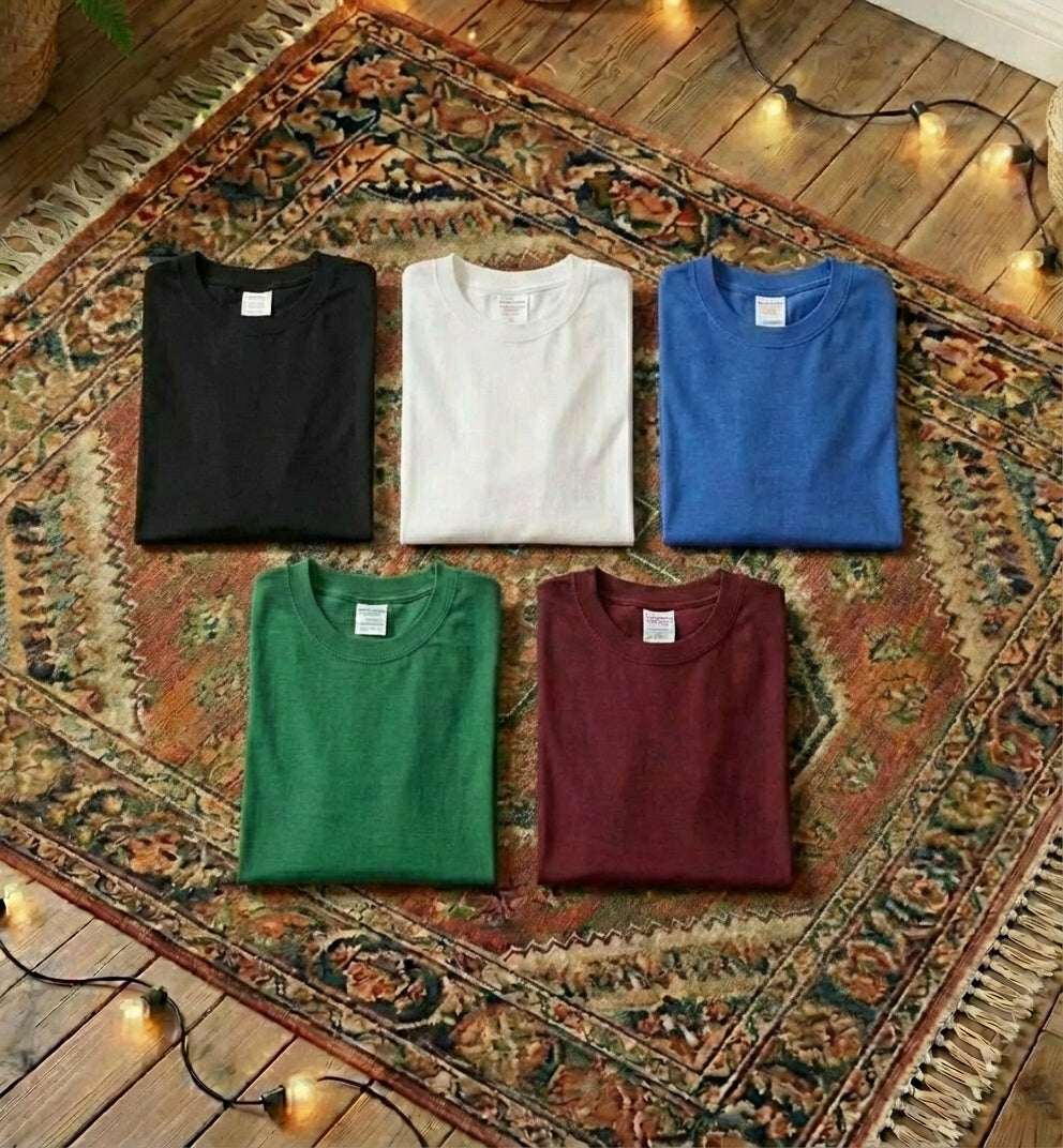 PureOnSkin Men's Loose Solid Color Cotton T-Shirt