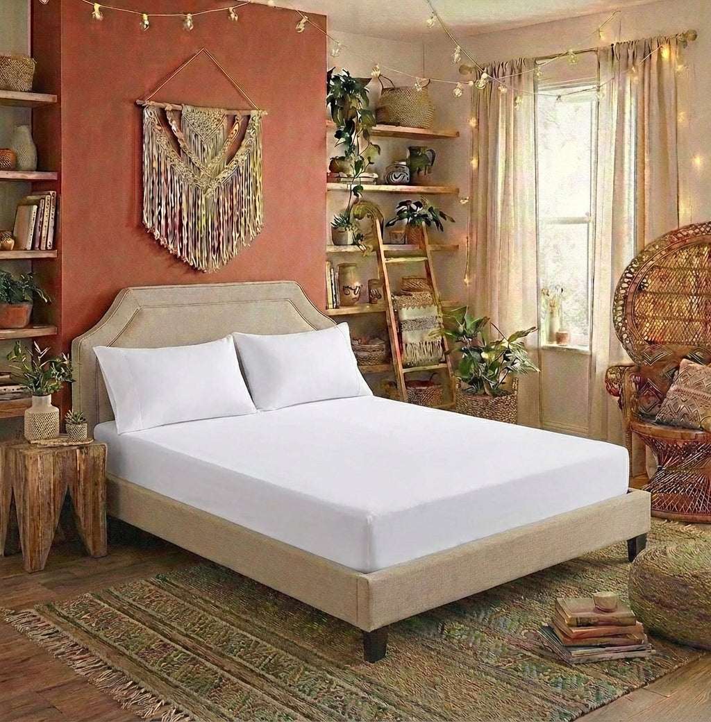 Solid Color Ice Silk Fitted Sheet | Summer Cooling Bedding