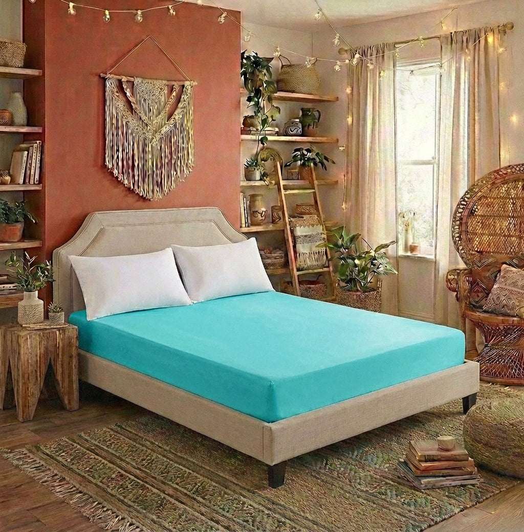 Solid Color Ice Silk Fitted Sheet | Summer Cooling Bedding