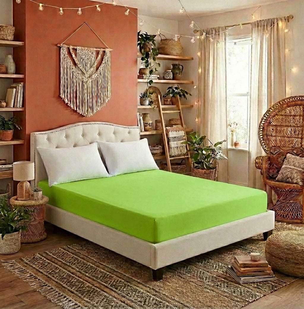 Solid Color Ice Silk Fitted Sheet | Summer Cooling Bedding