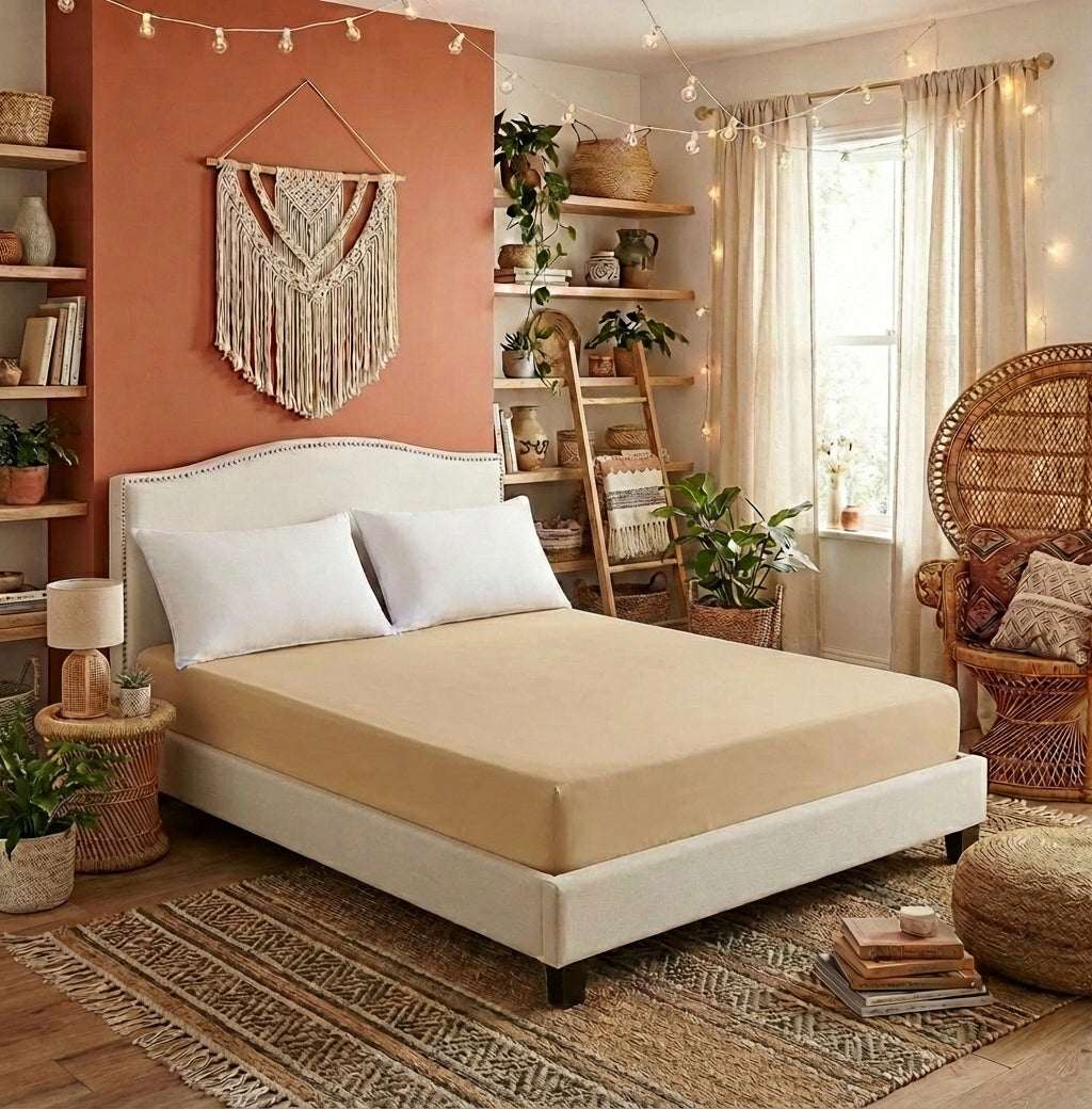 Solid Color Ice Silk Fitted Sheet | Summer Cooling Bedding
