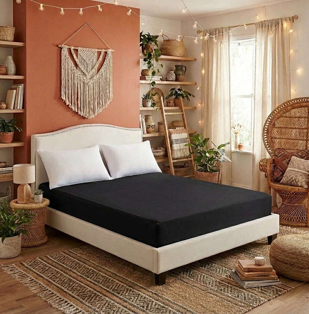 Solid Color Ice Silk Fitted Sheet | Summer Cooling Bedding