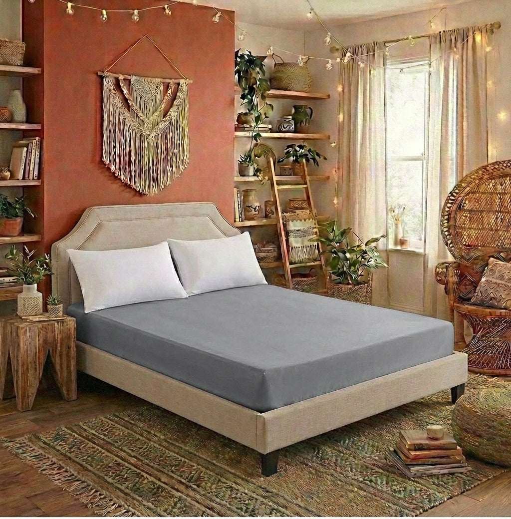 Solid Color Ice Silk Fitted Sheet | Summer Cooling Bedding