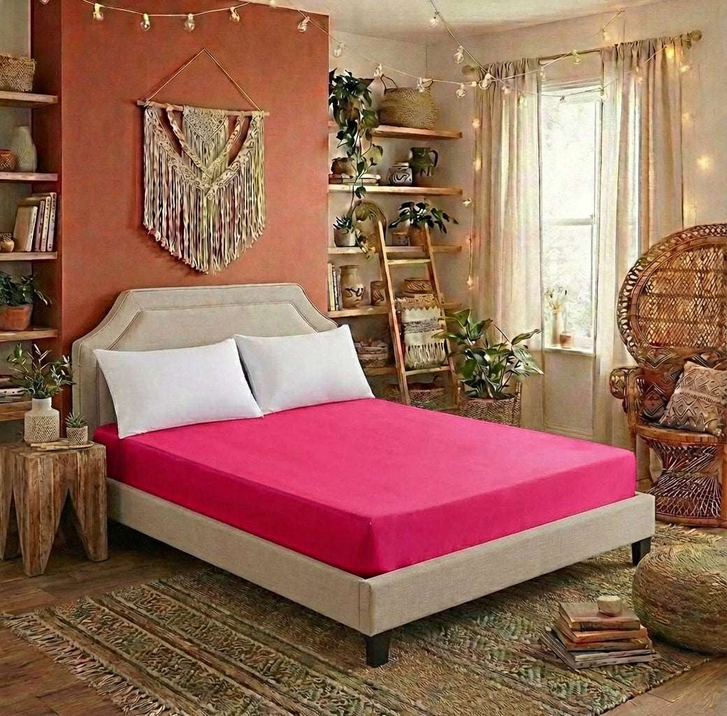 Solid Color Ice Silk Fitted Sheet | Summer Cooling Bedding