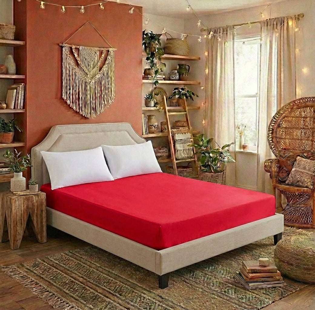 Solid Color Ice Silk Fitted Sheet | Summer Cooling Bedding