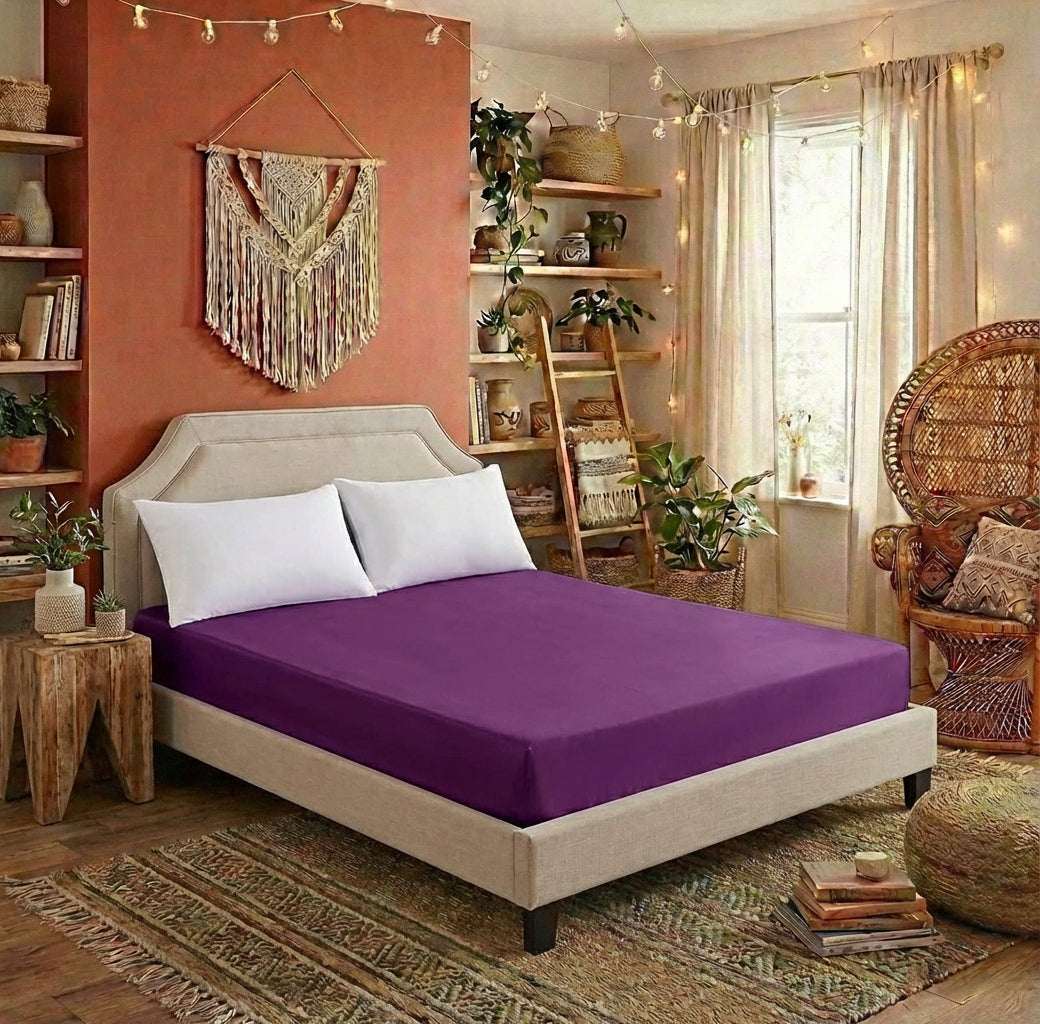 Solid Color Ice Silk Fitted Sheet | Summer Cooling Bedding