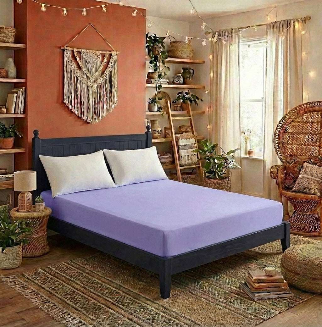Solid Color Ice Silk Fitted Sheet | Summer Cooling Bedding