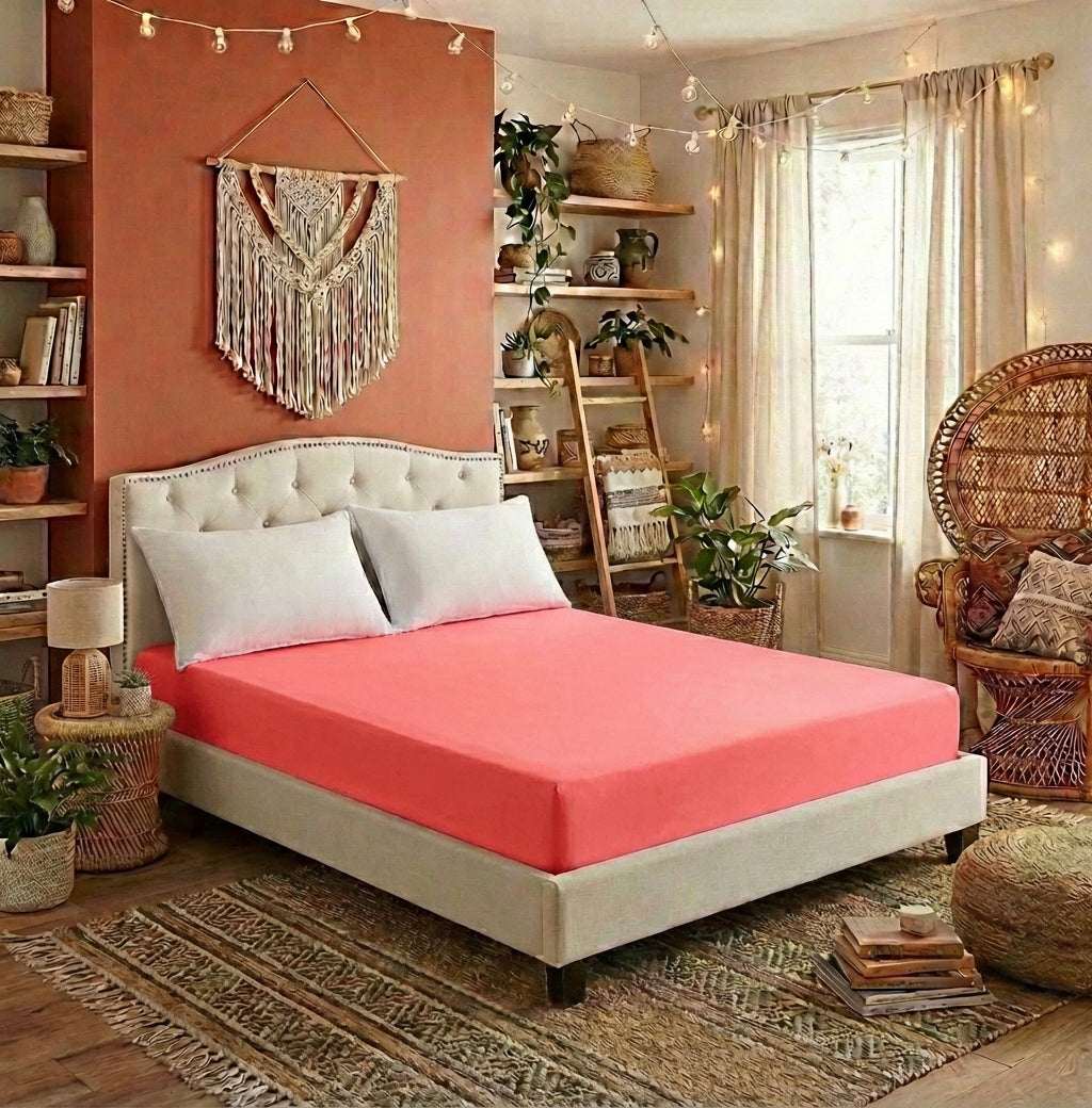 Solid Color Ice Silk Fitted Sheet | Summer Cooling Bedding