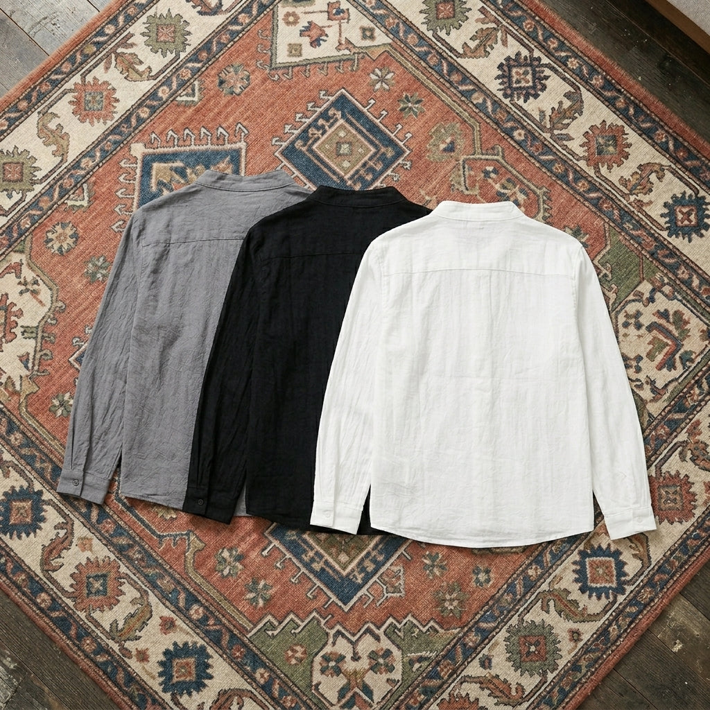 Men’s Plus Size Cotton Linen Look Shirt