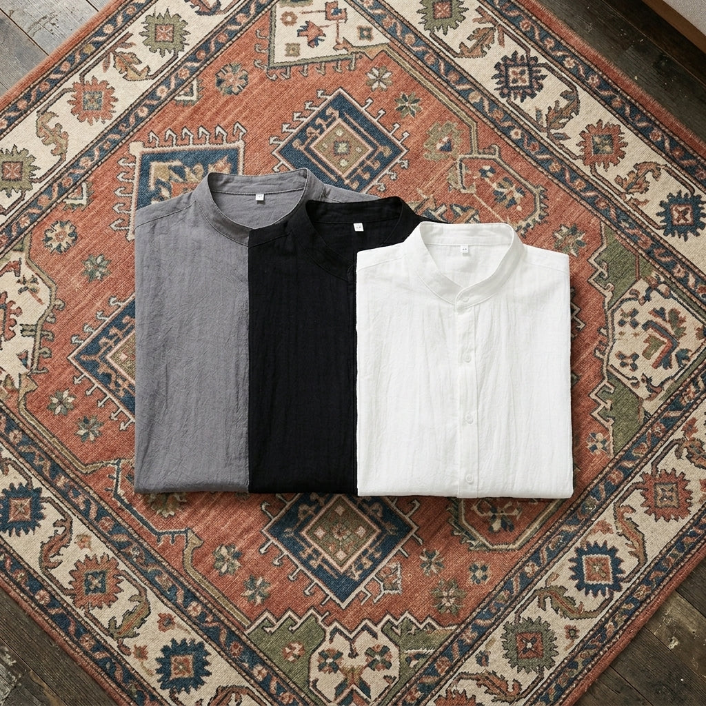 Men’s Plus Size Cotton Linen Look Shirt