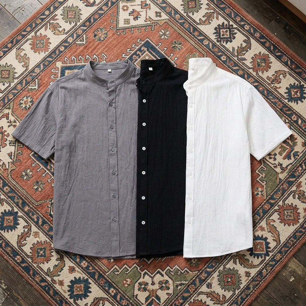 Men’s Plus Size Cotton Linen Look Shirt