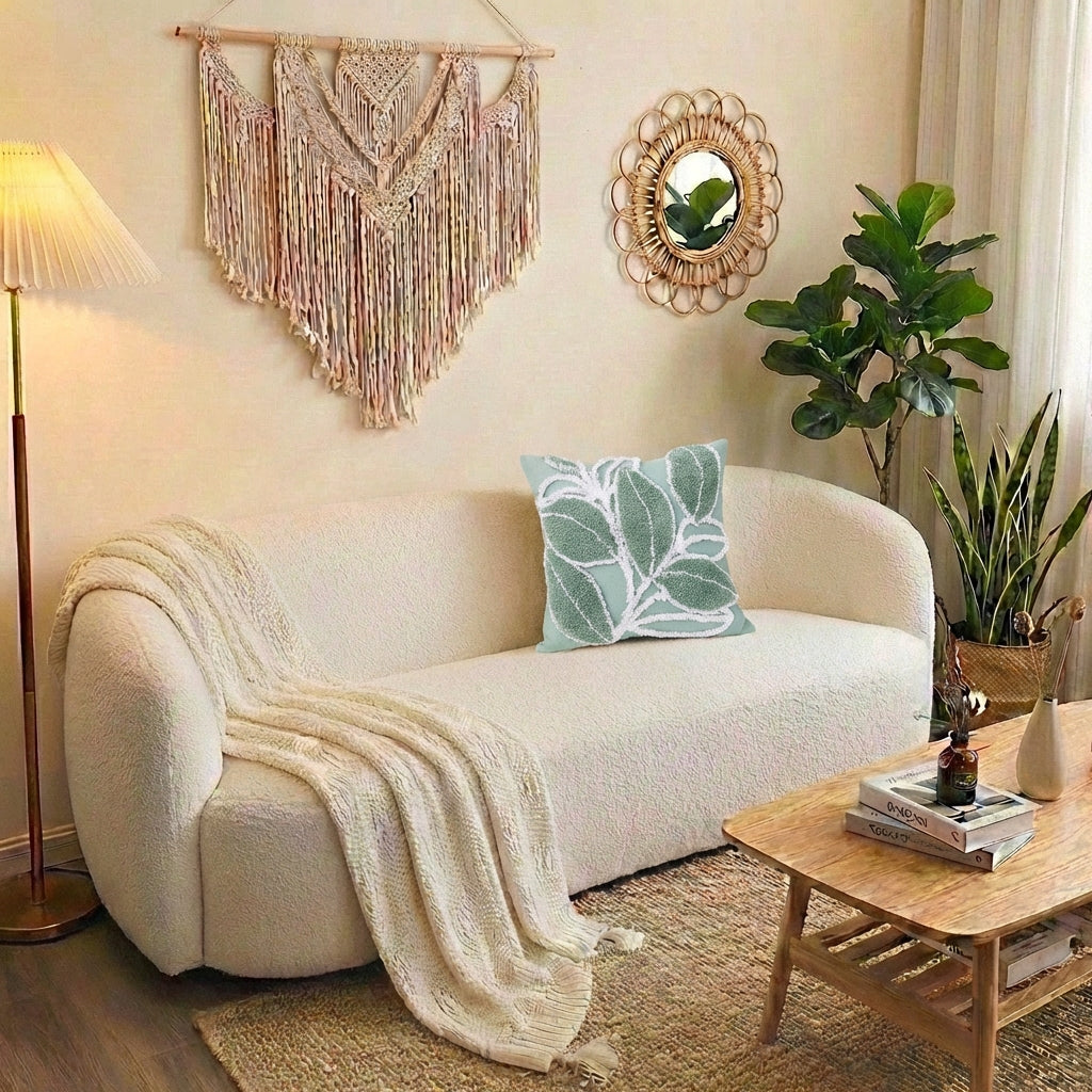 Bohemian Chic Tufted Pillow: Minimalist Textured Home Accent